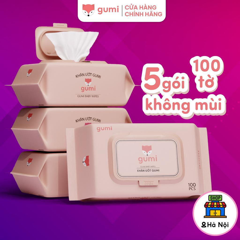 Khăn giấy ướt, khăn ướt, khăn ướt baby, khăn giấy ướt Gumi không mùi cho bé khăn ướt khăn lau em bé