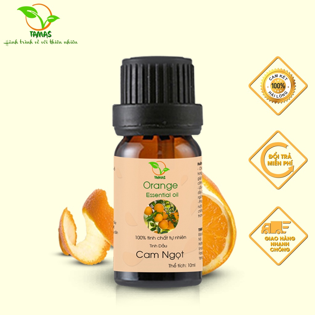 Tinh dầu Cam Ngọt nguyên chất TAMAS chai 10ml, tinh dầu xông phòng