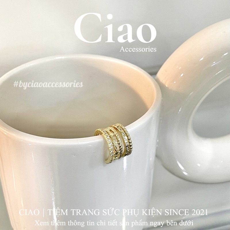 [HOẢ TỐC 1H] Khuyên vành tai/ Kẹp vành tai thiết kế lấp lánh mã 26 phong cách trendy Ciao accessories