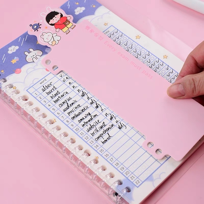 Set sổ bìa còng binder A5 B5 kèm thước và 80 trang giấy phong cách Hàn Quốc đáng yêu