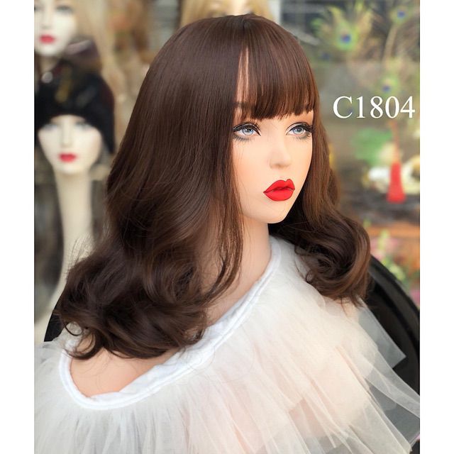 Tóc giả nguyên đầu xoăn ngắn ❤️ FREESHIP ❤️ Tóc giả xoăn ngắn 1804 kèm ảnh thật