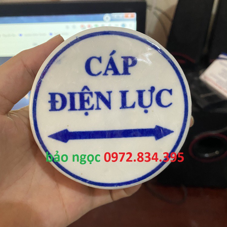 Môc sứ báo cáp điện lực mũi tên 2 chiều