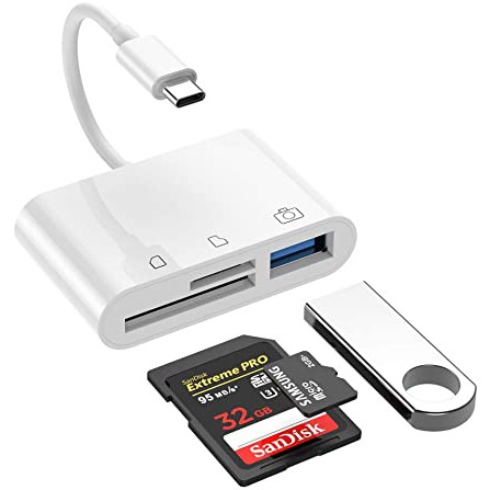 Đầu đọc thẻ TF, SD, USB- C Type C cho Mac, điện thoại