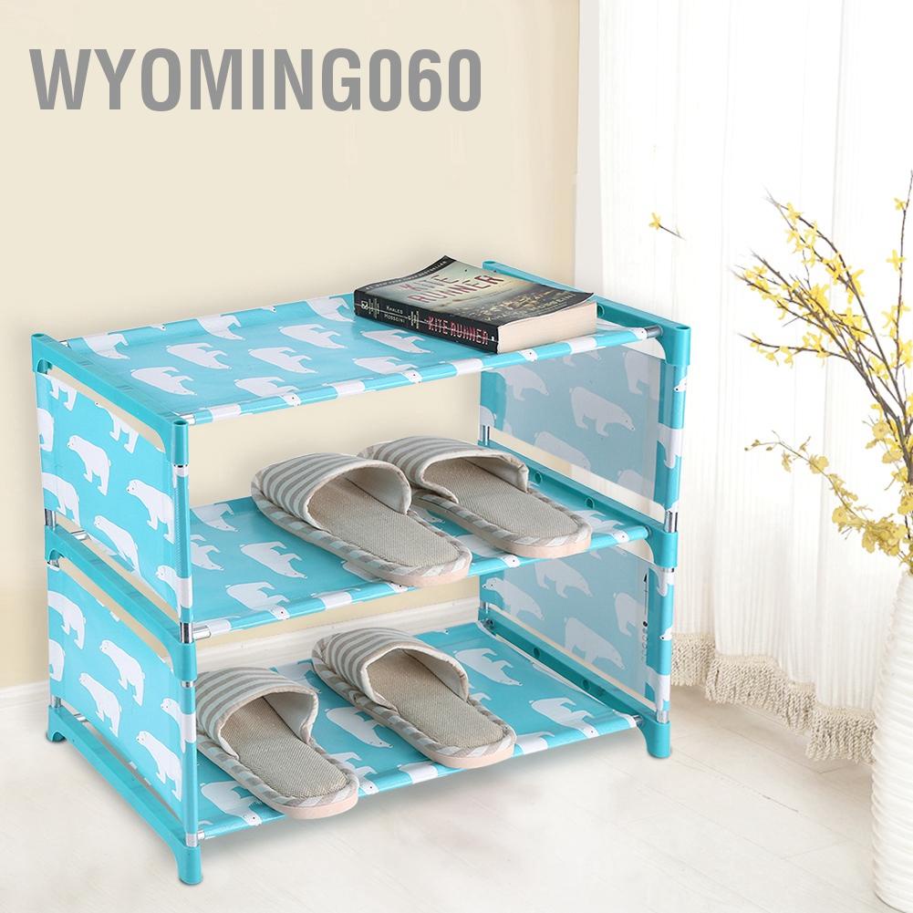 [Hàng Sẵn] 3 tầng Vải không dệt Giá để giày đứng Tự làm Giày cất giữ Kệ Nhà tổ chức【Wyoming060】