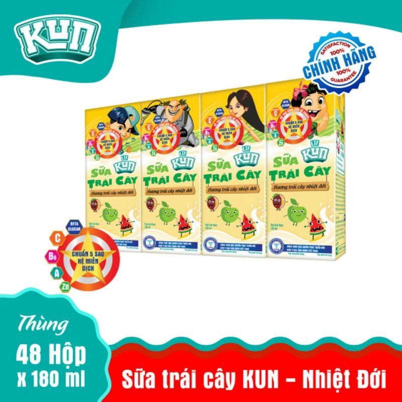 THÙNG SỮA TRÁI CÂY KUN CỦA HÃNG LIF {ĐỦ VỊ} - 180ML - 48 HỘP