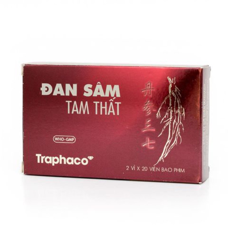 Đan Sâm Tam Thất Traphaco Hộp 2 vỉ x 20 viên