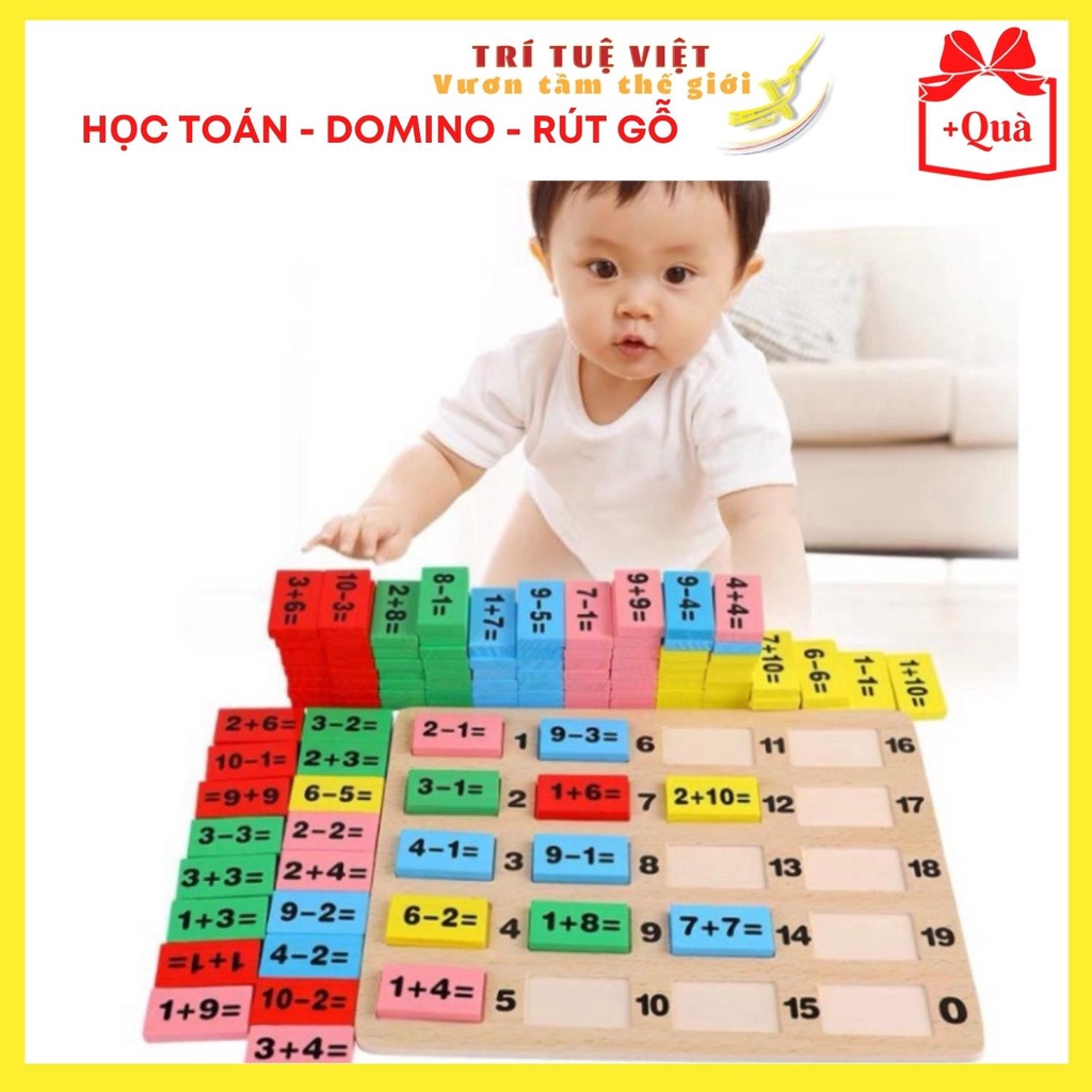 Hộp Toán Học Domino Bằng Gỗ Trò Chơi Rút Gỗ Giúp Bé Phát Triển Tư Duy Vui Nhộn Xả Stress TRITUEVIET