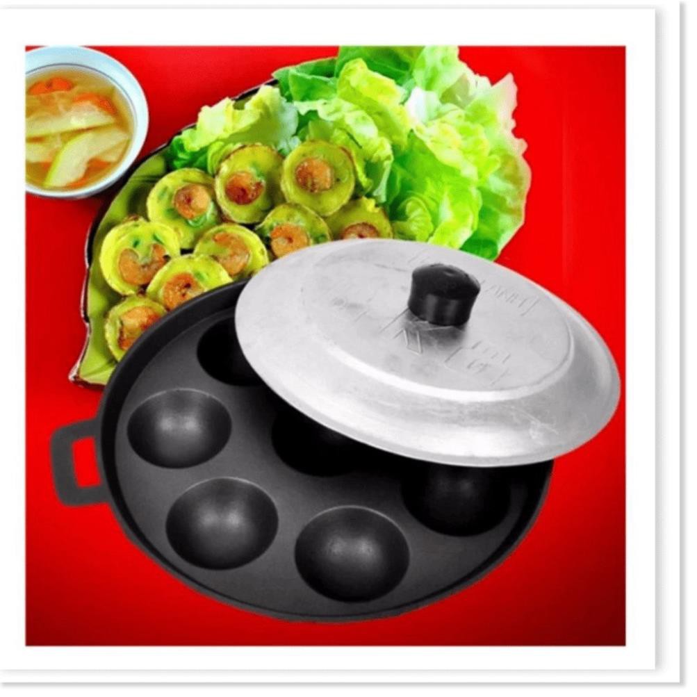 KHUÔN ĐỔ BÁNH KHỌT - BÁNH CĂN 8 LỖ HOẶC 12 LỖ TRÁNG MEN CHỐNG DÍNH -  6233