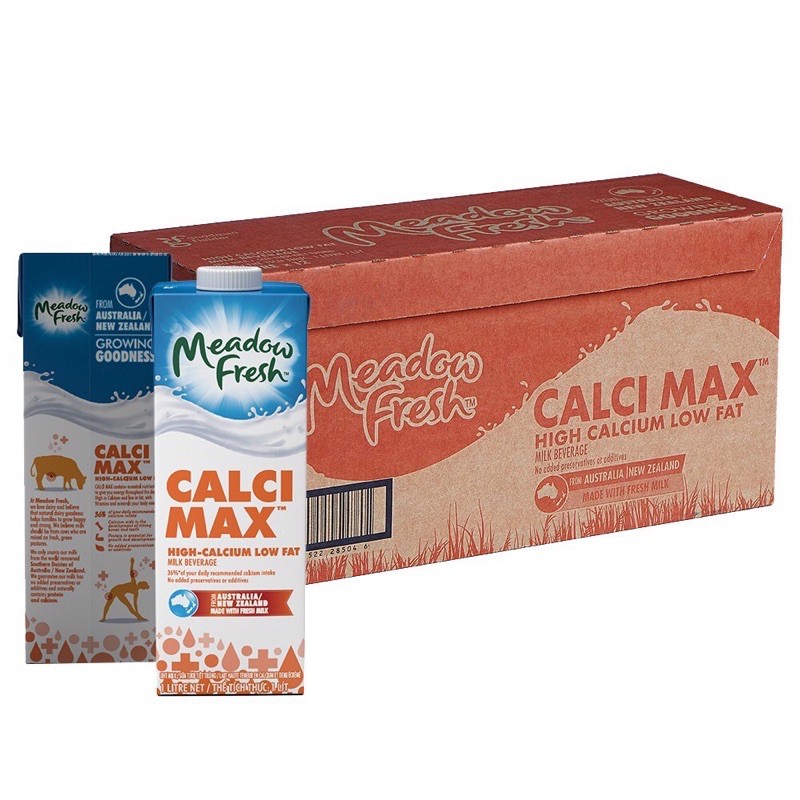 Sữa tươi hỗ trơ tăng chiều cao trẻ em MEADOW FRESH CALCIMAX 1L x 12 hộp