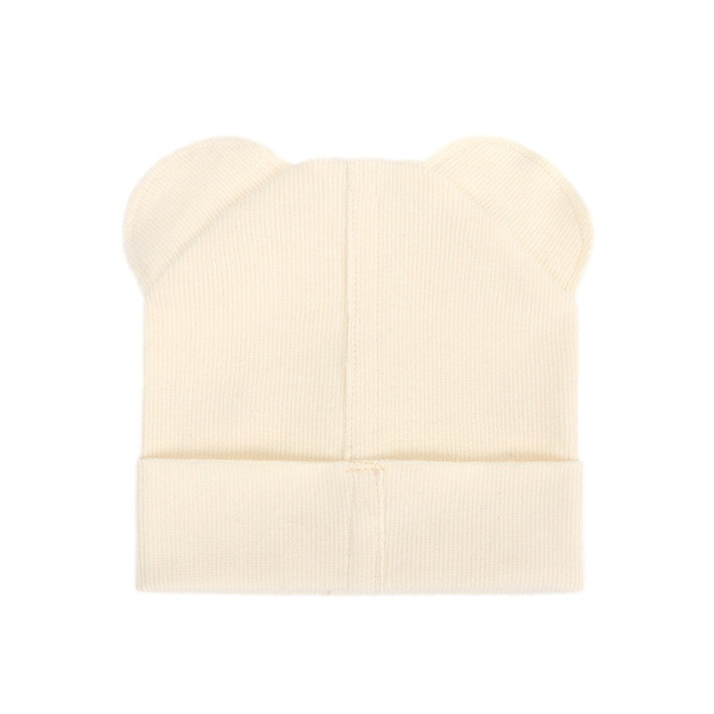 Bộ Găng Tay + Mũ + Găng Tay Dệt Kim Bằng Cotton Mềm Chống Trầy Hình Tai Gấu Dễ Thương Cho Bé Sơ Sinh