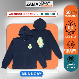 Áo khoác hoodie form rộng ZAMAC in hình bơ đào phong cách Ulzzang ZAK5