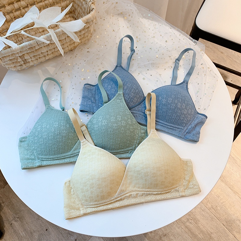 Áo lót vải cotton Không Gọng Nâng Ngực Dây Dễ Dàng Điều Chỉnh Cho Nữ Mới
