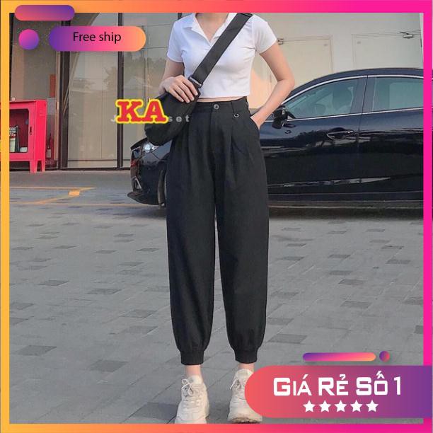FREESHIP Sét áo Croptop trơn+ quần bom khuyên