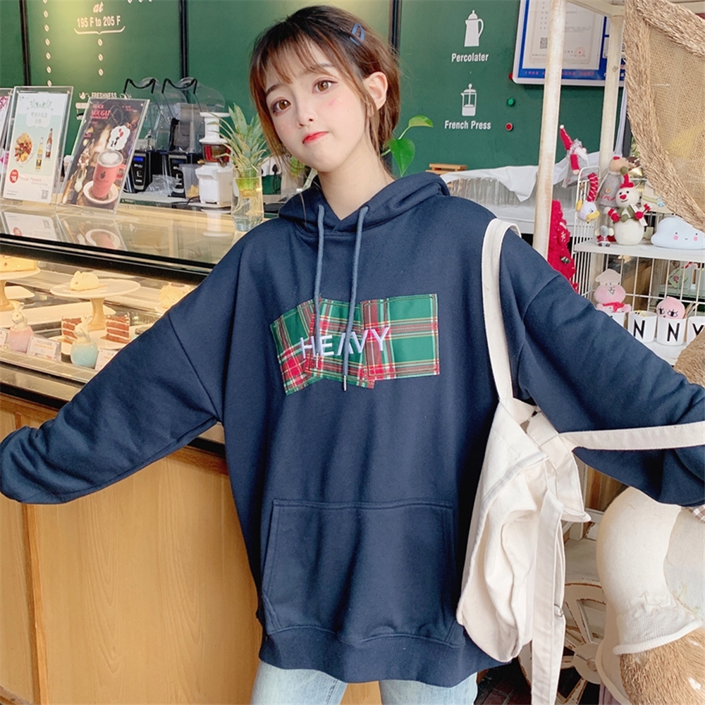 Áo hoodie nữ vải nỉ lót bông dày dặn Hàn Quốc | BigBuy360 - bigbuy360.vn