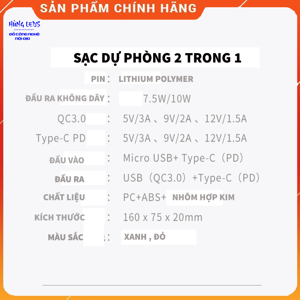 Sạc Dự Phòng Không Dây Sạc Nhanh 18W 20000Mah S6 Sạc Nhanh 2 Chiều Sạc Cùng Lúc Nhiều Thiết Bị