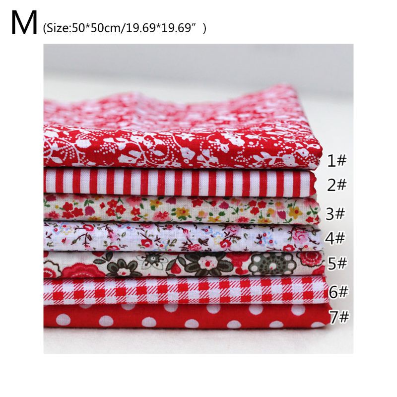 Bộ 7 Miếng Vải Cotton In Họa Tiết Dùng Làm Đồ Thủ Công