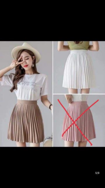Chân váy dập ly xoè ngắn sang chảnh