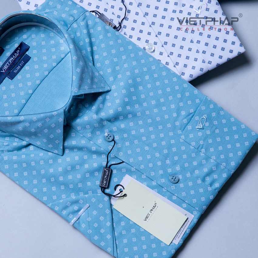 Áo sơ mi Bamboo ngắn tay nam VIỆT PHÁP / Form Luxury / chất liệu Sợi Tre Cao Cấp thoáng mát 2125