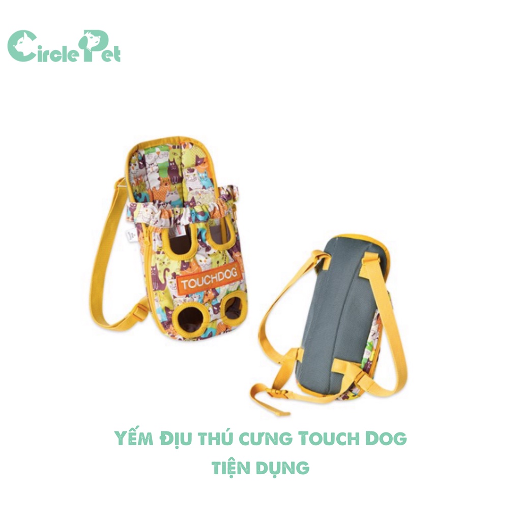 Yếm Địu Thú Cưng Touch Dog Có Quai Đeo Chắc Chắn 2 Màu Xanh Vàng Size S/M/L - Circle Pet