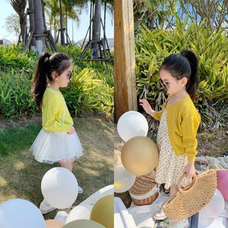 Áo khoác len mỏng bé gái