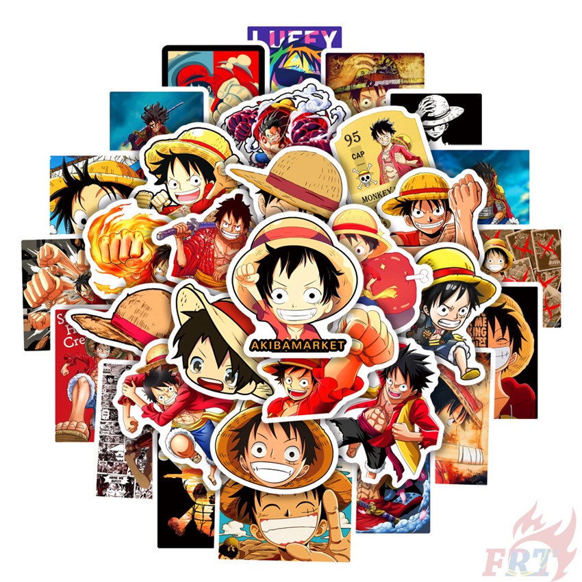 Set 50 hình dán One Piece Luffy Series 01 chống thấm nước trang trí đa dụng