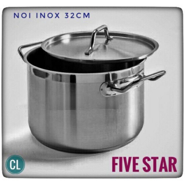 [ HÀNG CHÍNH HÃNG ] Nồi luộc gà Inox Fivestar đường kính 32cm -dung tích 18 lít -đáy từ nắp Inox - Bảo hành 5 năm