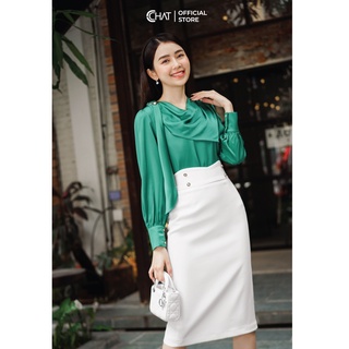 Áo kiểu tà bong cổ đổ CChat Clothes