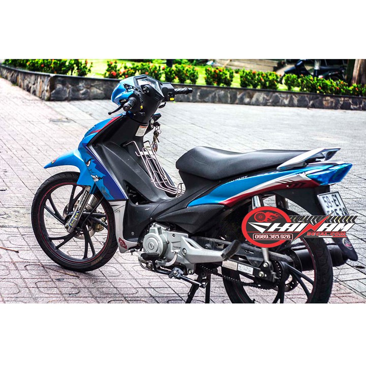 Tem trùm xe axelo xanh cá mập