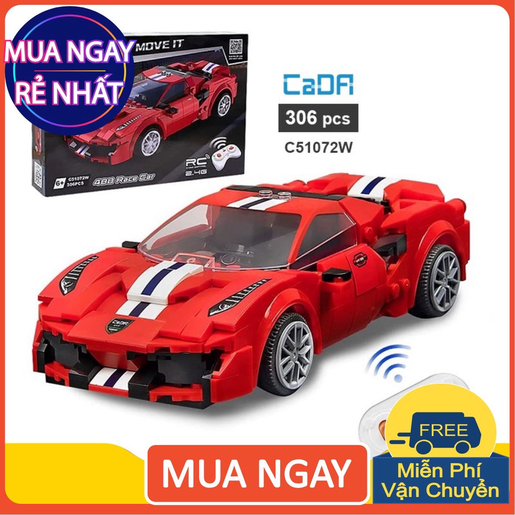 Bộ Đồ Chơi Lắp Ghép Xe Ô Tô - Lego Lắp Ghép Xe Ferrarri 488 Điều Khiển Từ Xa - Hàng Cao Cấp -CADA C51072W