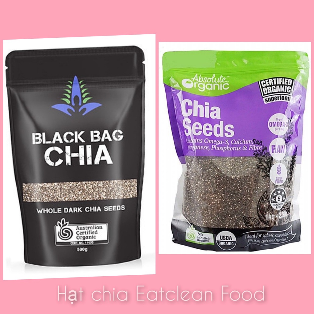 Hạt chia đen Úc Black Bag CHIA - Chia Úc Absolute Organic hữu Cơ (1kg)