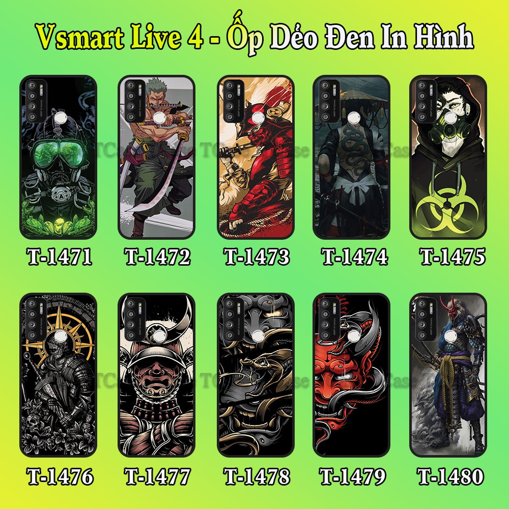 Ốp lưng Vsmart Live 4 dẻo đen in hình Samurai X