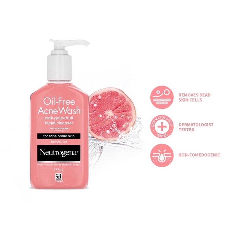 Sữa rửa mặt Neutrogena Oil Free Acne Wash Pink Grapefruit Facial Cleanser 269ml