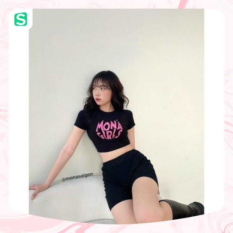 FreeShip -  Áo Croptop,  Áo thun croptop Mona Girls