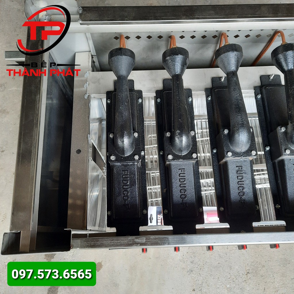 Lò Nướng salamander 6 họng, Bảo hành 24 tháng, họng gang đúc siêu bền