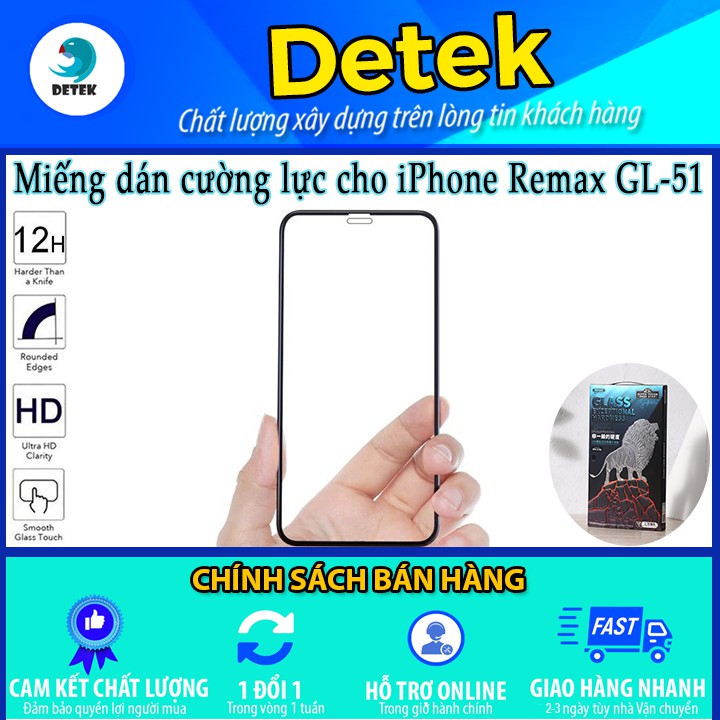 Miếng dán cường lực cho iPhone XS Max iPhone 11 Pro Max chống vân tay và chống ánh sáng xanh bảo vệ mắt Remax GL-51