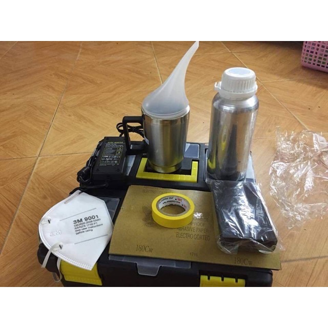 Bộ máy đánh bóng đèn pha ô tô kèm chai dung dịch 800ml Hàng Chuẩn Loại 1