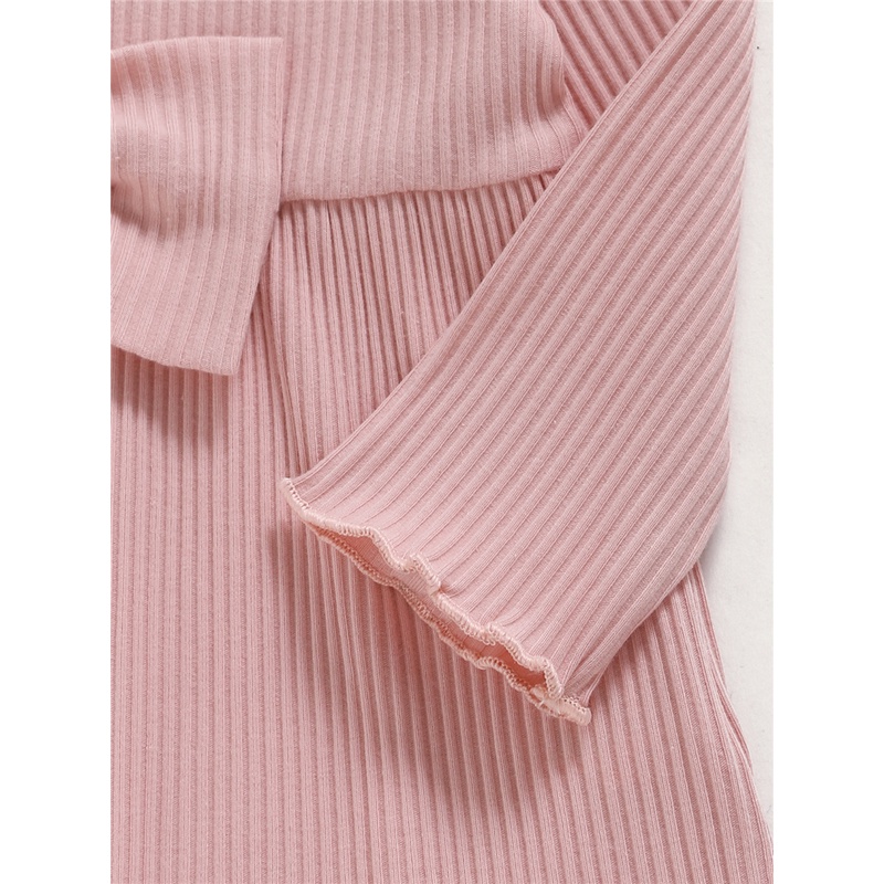 Đầm dự tiệc Mikrdoo vải cotton màu hồng dài tay thời trang cho bé gái sơ sinh