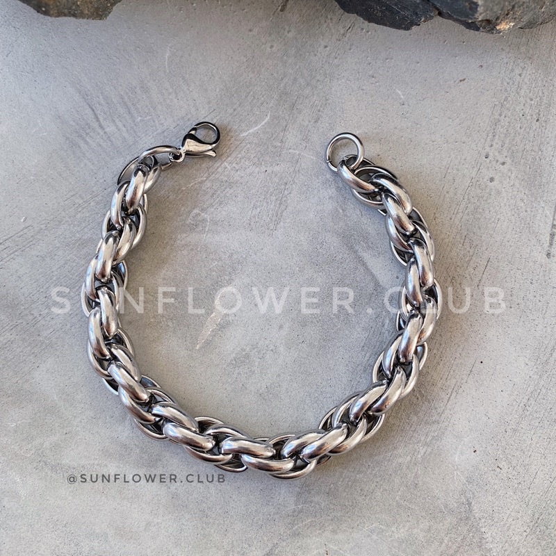 Vòng tay Xích cá tính phong cách nam đơn giản lắc tay thép không gỉ không bay màu 11