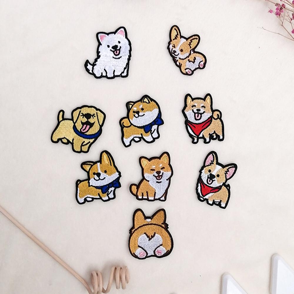 DARON Sticker Ủi Thêu Hình Chó Corgi Dễ Thương