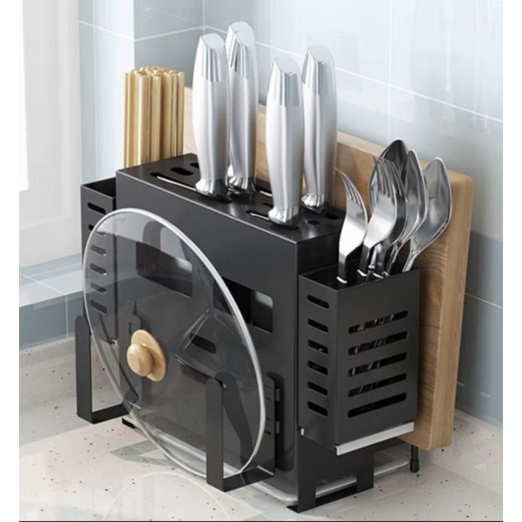 GIÁ ĐỂ DAO THỚT/ DỤNG CỤ NHÀ BẾP - KỆ ĐỰNG DAO THỚT NHÀ BẾP TREO TƯỜNG TIỆN LỢI KÈM KHAY HỨNG NƯỚC