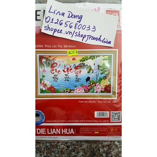 Tranh thêu phúc lộc thọ 68x40cm chưa thêu 222994