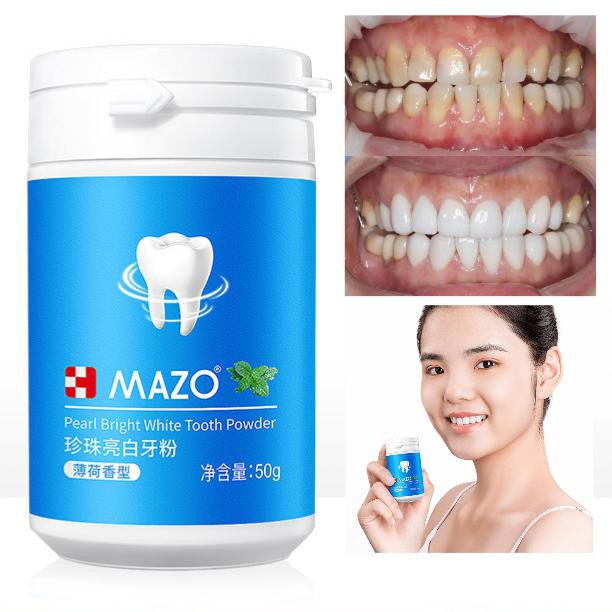 MUỐI TRẮNG RĂNG Mazo CHANH BẠC HÀ loại bỏ mảng bám vết ố vàng trên răng nội địa Trung