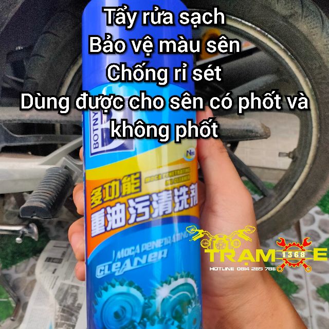 CHAI XỊT RỬA SÊN VÀ VỆ SINH HEO DẦU THẮNG DĨA XE MÁY BOTNY 450ML