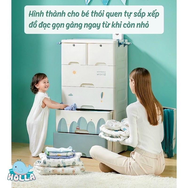 Tủ ngăn kéo HOLLA 5 tầng, Tủ quần áo cho bé