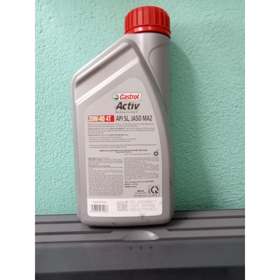 Nhớt castrol 4 thì động cơ xe 800 ml