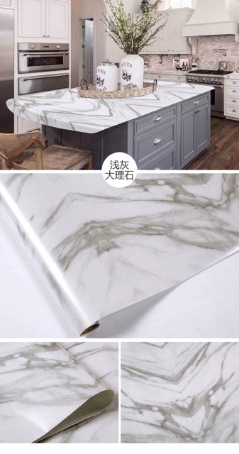 Giấy dán bếp giấy dán tường giả đá chịu nhiệt chống dầu chống nước dán bếp nhà tắm sẵn keo 5mx60cm | BigBuy360 - bigbuy360.vn