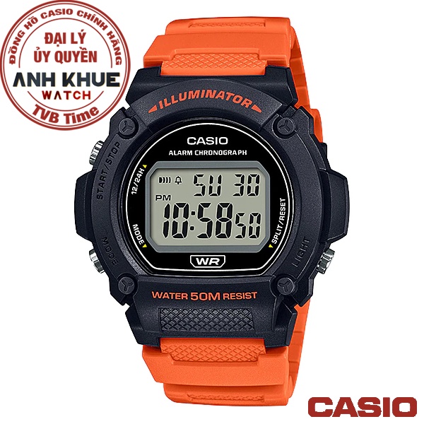 Đồng hồ nam dây nhựa Casio Standard chính hãng Anh Khuê W-219H-4AVDF (47mm)