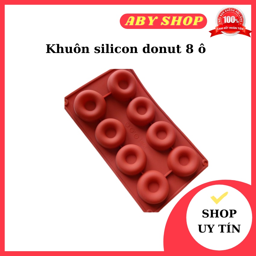 Khuôn silicon donut 8 ô ⚡ GIÁ TỐT NHẤT ⚡ khuôn làm rau câu chống dính dễ đổ, dễ lấy thành phẩm