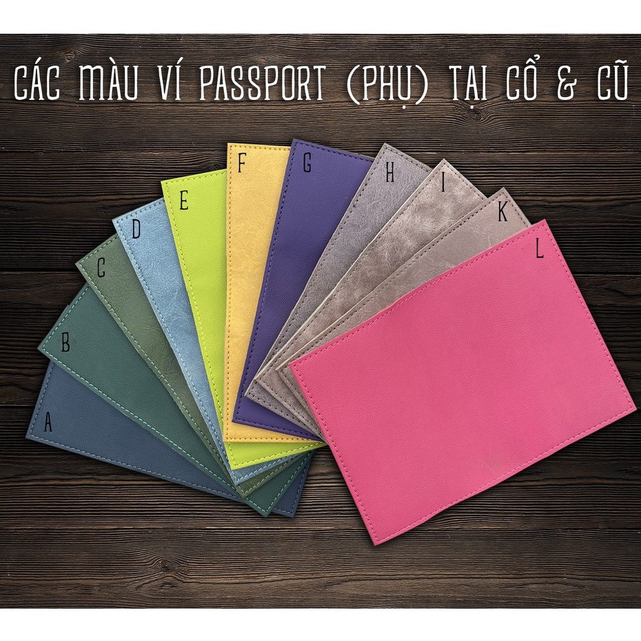 Ví bọc passport handmade Xám Retro + hơn 20 màu khác