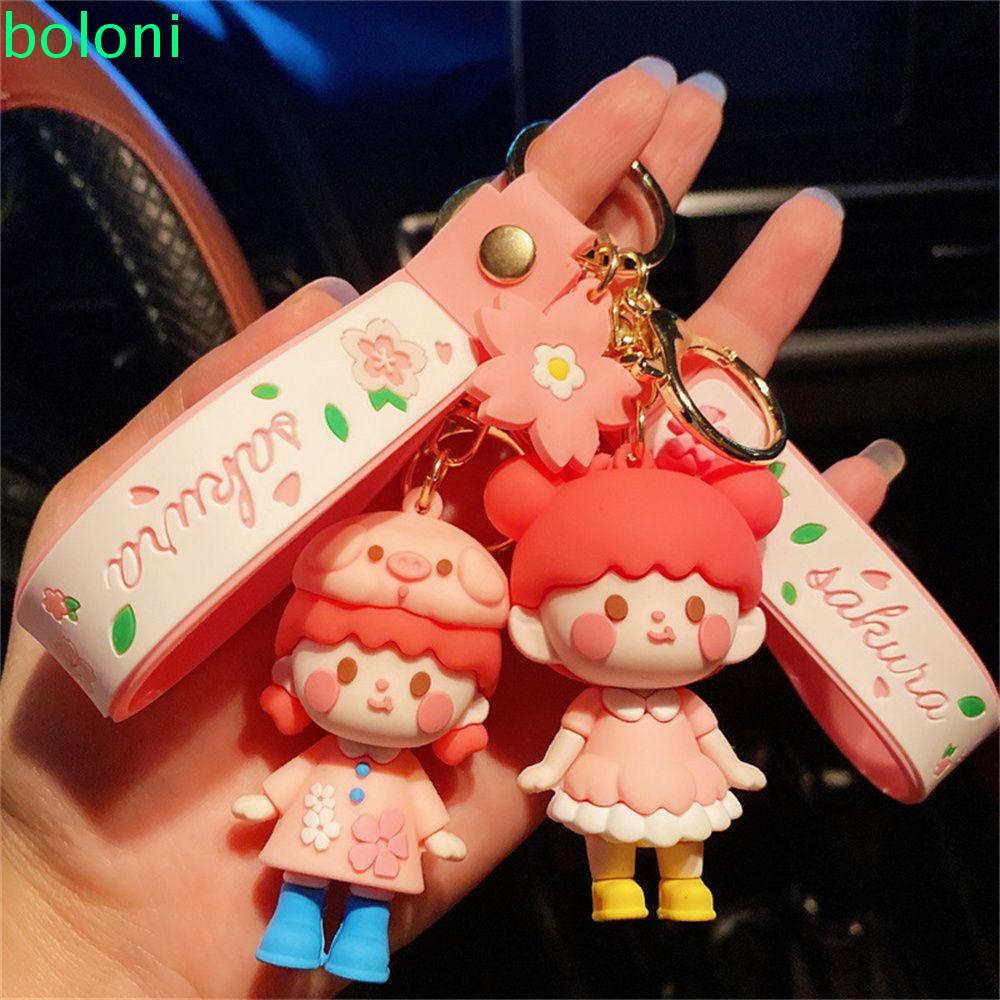 Móc chìa khóa bằng PVC hình cô gái Sakura dễ thương